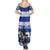 Uruguay Family Matching Summer Maxi Dress and Hawaiian Shirt with Wild Horse Illustration Blue Gray Striped - Wonder Print Shop