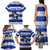 Uruguay Family Matching Tank Maxi Dress and Hawaiian Shirt with Wild Horse Illustration Blue Gray Striped - Wonder Print Shop