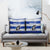 Uruguay Pillow Cover with Wild Horse Illustration Blue Gray Striped - Wonder Print Shop