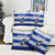 Uruguay Pillow Cover with Wild Horse Illustration Blue Gray Striped - Wonder Print Shop