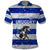 Uruguay Polo Shirt with Wild Horse Illustration Blue Gray Striped - Wonder Print Shop