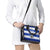 Uruguay Shoulder Handbag with Wild Horse Illustration Blue Gray Striped - Wonder Print Shop