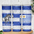 Uruguay Skinny Tumbler with Wild Horse Illustration Blue Gray Striped - Wonder Print Shop