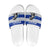 Uruguay Slide Sandals with Wild Horse Illustration Blue Gray Striped - Wonder Print Shop