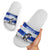 Uruguay Slide Sandals with Wild Horse Illustration Blue Gray Striped - Wonder Print Shop