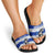 Uruguay Slide Sandals with Wild Horse Illustration Blue Gray Striped - Wonder Print Shop