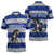 Uruguay Zipper Polo Shirt with Wild Horse Illustration Blue Gray Striped - Wonder Print Shop