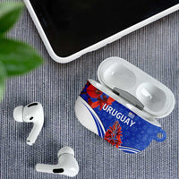 Uruguay AirPods Case with Erythrina Flower Illustration Blue White Nature - Wonder Print Shop