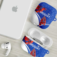 Uruguay AirPods Case with Erythrina Flower Illustration Blue White Nature - Wonder Print Shop