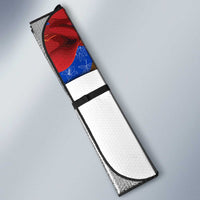 Uruguay Auto Sun Shade with Erythrina Flower Illustration Blue White Nature - Wonder Print Shop