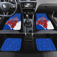 Uruguay Car Mats with Erythrina Flower Illustration Blue White Nature - Wonder Print Shop