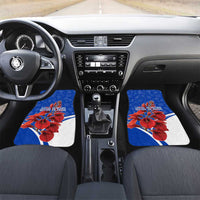 Uruguay Car Mats with Erythrina Flower Illustration Blue White Nature - Wonder Print Shop