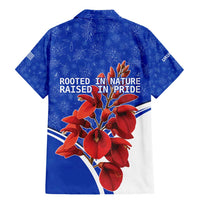Uruguay Family Matching Mermaid Dress and Hawaiian Shirt with Erythrina Flower Illustration Blue White Nature - Wonder Print Shop