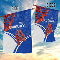 Uruguay Garden Flag with Erythrina Flower Illustration Blue White Nature - Wonder Print Shop