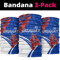 Uruguay Neck Gaiter with Erythrina Flower Illustration Blue White Nature - Wonder Print Shop