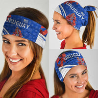 Uruguay Neck Gaiter with Erythrina Flower Illustration Blue White Nature - Wonder Print Shop