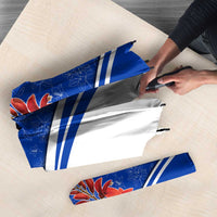 Uruguay Umbrella with Erythrina Flower Illustration Blue White Nature - Wonder Print Shop