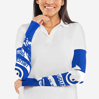 Uruguay Arm Sleeves with Owl Illustration Blue White Abstract Motion Design - Wonder Print Shop