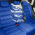 Uruguay Back Car Seat Cover with Owl Illustration Blue White Abstract Motion Design - Wonder Print Shop