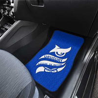 Uruguay Car Mats with Owl Illustration Blue White Abstract Motion Design - Wonder Print Shop