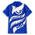 Uruguay Family Matching Summer Maxi Dress and Hawaiian Shirt with Owl Illustration Blue White Abstract Motion Design - Wonder Print Shop