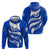 Uruguay Hoodie with Owl Illustration Blue White Abstract Motion Design - Wonder Print Shop