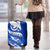 Uruguay Luggage Cover with Owl Illustration Blue White Abstract Motion Design - Wonder Print Shop