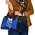 Uruguay Shoulder Handbag with Owl Illustration Blue White Abstract Motion Design - Wonder Print Shop
