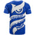 Uruguay T Shirt with Owl Illustration Blue White Abstract Motion Design - Wonder Print Shop