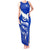 Uruguay Tank Maxi Dress with Owl Illustration Blue White Abstract Motion Design - Wonder Print Shop