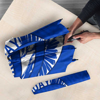 Uruguay Umbrella with Owl Illustration Blue White Abstract Motion Design - Wonder Print Shop