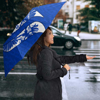 Uruguay Umbrella with Owl Illustration Blue White Abstract Motion Design - Wonder Print Shop