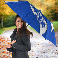 Uruguay Umbrella with Owl Illustration Blue White Abstract Motion Design - Wonder Print Shop