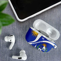 Uruguay AirPods Case with National Emblem and Sun Symbol Blue White Wave - Wonder Print Shop
