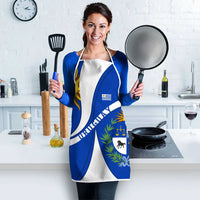 Uruguay Apron with National Emblem and Sun Symbol Blue White Wave - Wonder Print Shop