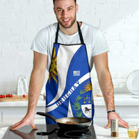 Uruguay Apron with National Emblem and Sun Symbol Blue White Wave - Wonder Print Shop
