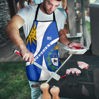 Uruguay Apron with National Emblem and Sun Symbol Blue White Wave - Wonder Print Shop