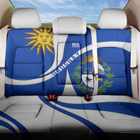 Uruguay Back Car Seat Cover with National Emblem and Sun Symbol Blue White Wave - Wonder Print Shop