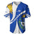 Uruguay Baseball Jersey with National Emblem and Sun Symbol Blue White Wave - Wonder Print Shop