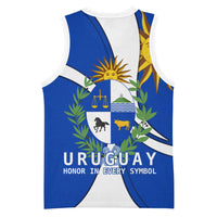 Uruguay Basketball Jersey with National Emblem and Sun Symbol Blue White Wave - Wonder Print Shop