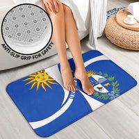 Uruguay Bathroom Set with National Emblem and Sun Symbol Blue White Wave - Wonder Print Shop