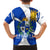 Uruguay Family Matching Summer Maxi Dress and Hawaiian Shirt with National Emblem and Sun Symbol Blue White Wave - Wonder Print Shop