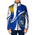 Uruguay Padded Jacket with National Emblem and Sun Symbol Blue White Wave - Wonder Print Shop