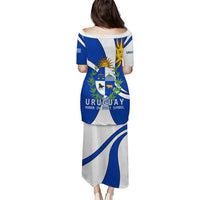 Uruguay Puletasi with National Emblem and Sun Symbol Blue White Wave - Wonder Print Shop