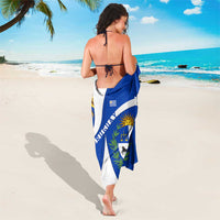 Uruguay Sarong with National Emblem and Sun Symbol Blue White Wave - Wonder Print Shop