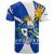 Uruguay T Shirt with National Emblem and Sun Symbol Blue White Wave - Wonder Print Shop