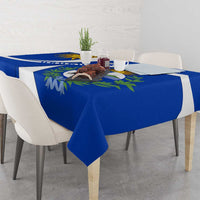 Uruguay Tablecloth with National Emblem and Sun Symbol Blue White Wave - Wonder Print Shop