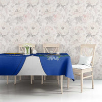 Uruguay Tablecloth with National Emblem and Sun Symbol Blue White Wave - Wonder Print Shop