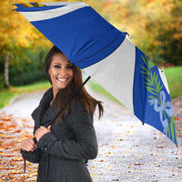 Uruguay Umbrella with National Emblem and Sun Symbol Blue White Wave - Wonder Print Shop