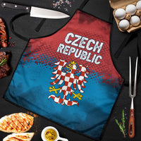Czech Republic Apron with Blue Red Gradient Design and National Coat of Arms - Wonder Print Shop